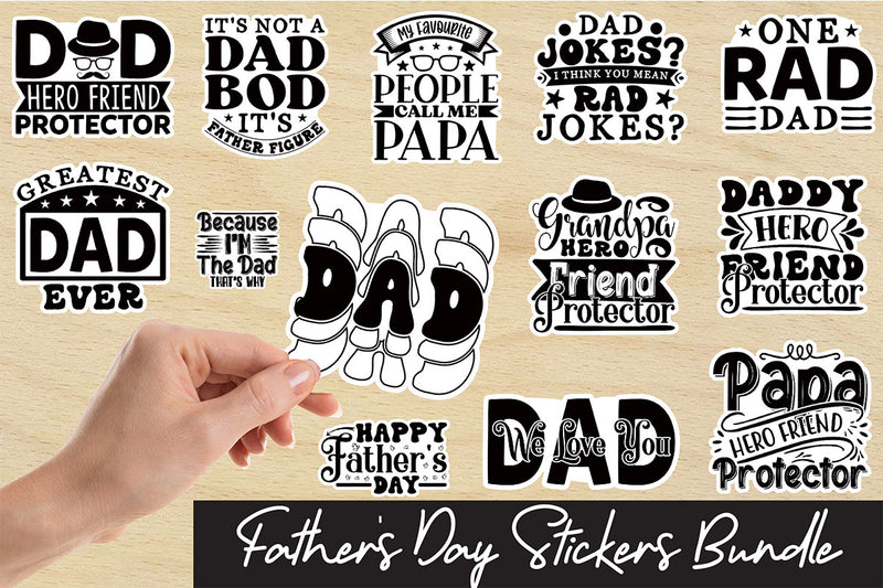 Father's Day Stickers I Printable Dad Stickers Bundle - CraftNest - Digital Crafting and Art