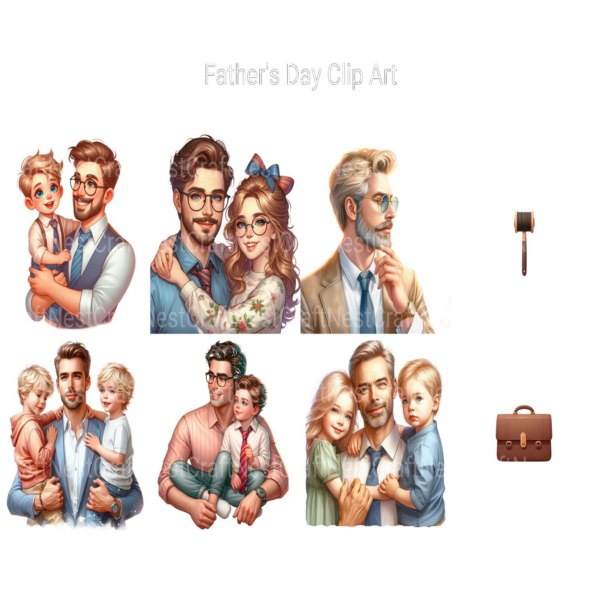 Fathers' Day Clipart - CraftNest - Digital Crafting and Art