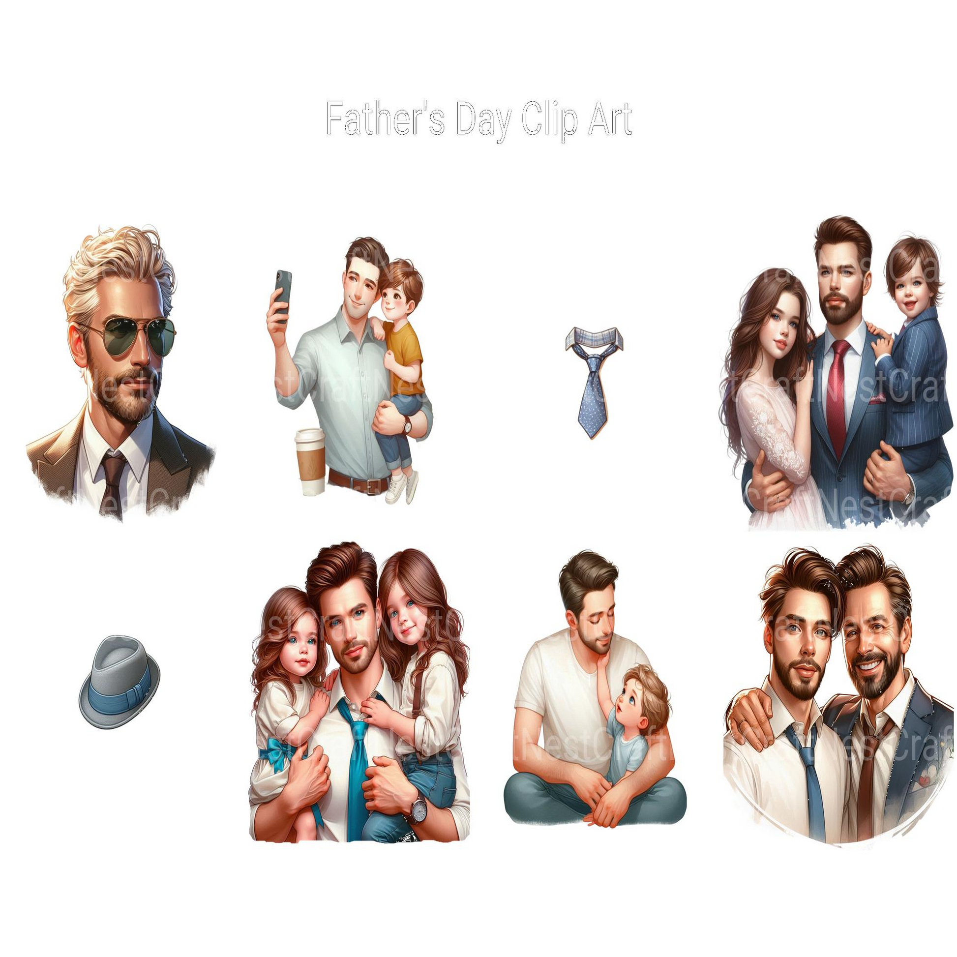 Fathers' Day Clipart - CraftNest - Digital Crafting and Art
