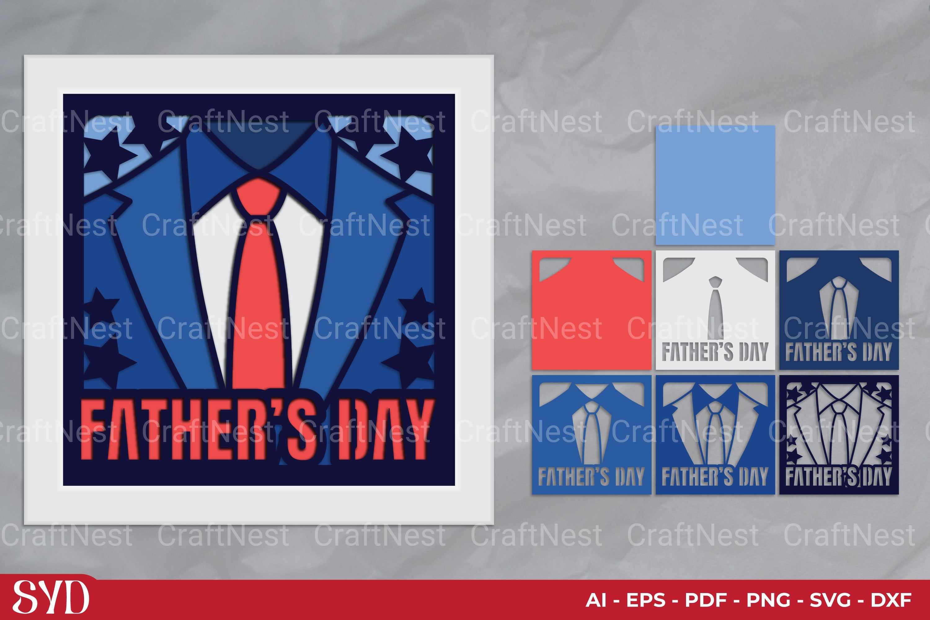 Father's Day 3D Layered Papercut SVG Bundle