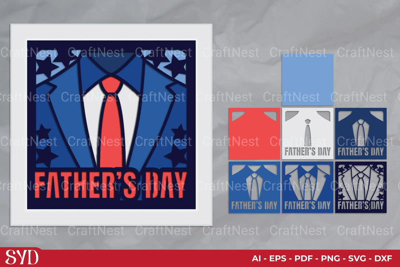 Father's Day 3D Layered Papercut SVG Bundle - CraftNest - Digital Crafting and Art