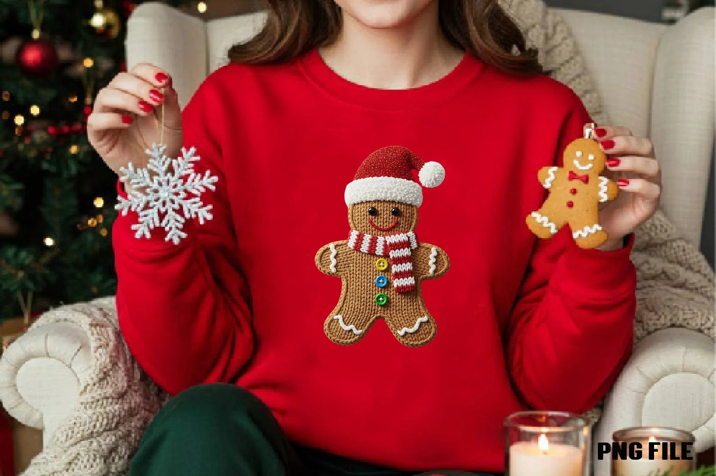Faux Yarn Christmas Gingerbread Man Clipart Bundle - CraftNest - Digital Crafting and Art