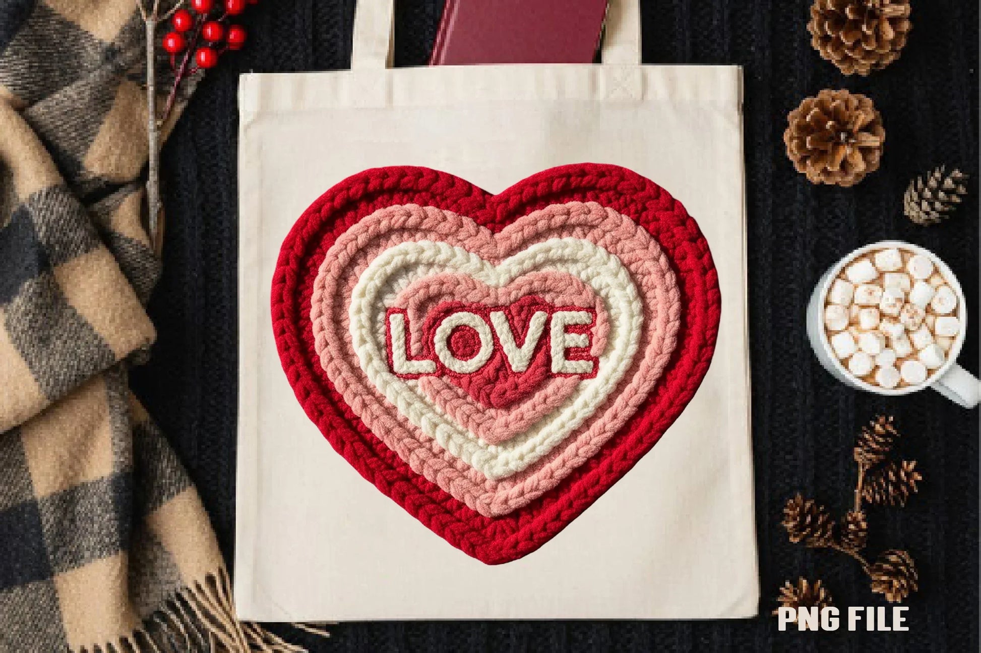 Faux Yarn Valentine Heart Clipart Bundle - CraftNest - Digital Crafting and Art