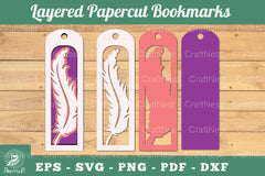 Feather Layered Papercut Bookmarks Clipart Bundle - CraftNest - Digital Crafting and Art