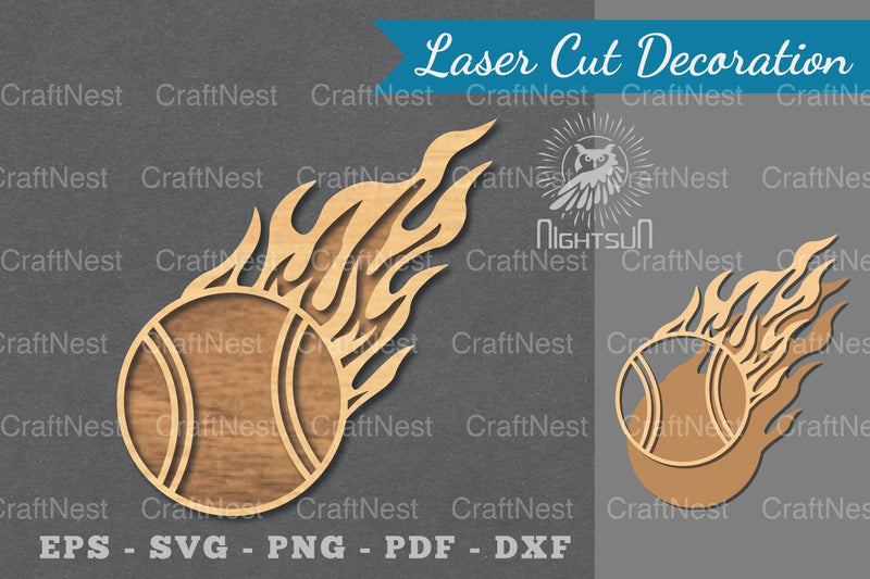 Fire Baseball Laser Cut Decoration Clipart Bundle - CraftNest - Digital Crafting and Art