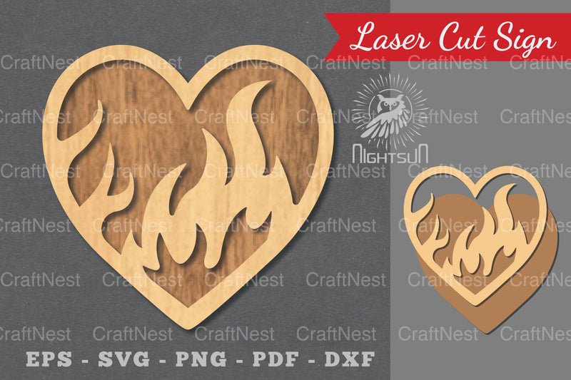 Fire Heart Laser Cut Decoration Clipart Bundle - CraftNest - Digital Crafting and Art