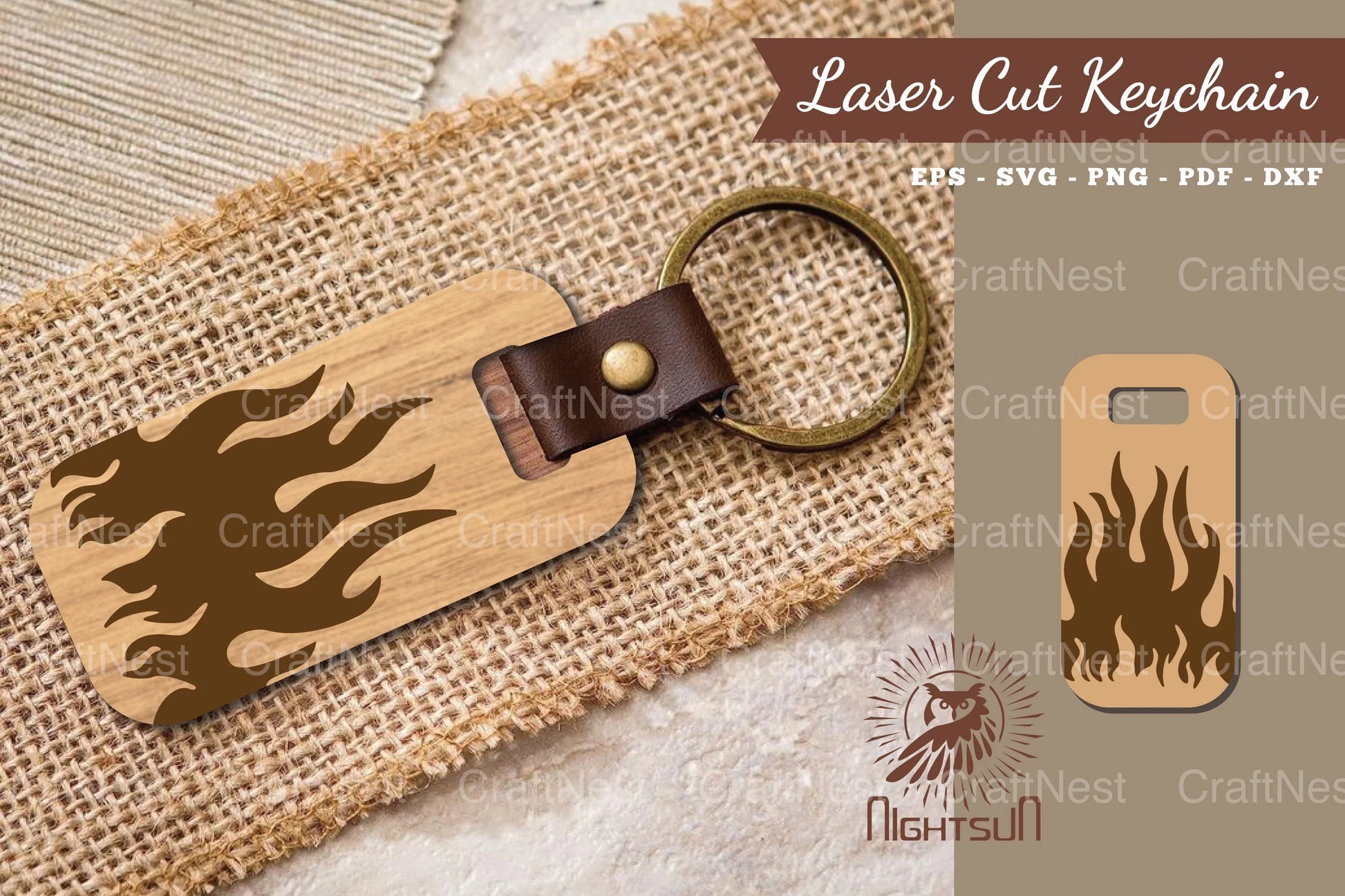 Keychain Fire Design Fire Laser Cut Keychain Design Bundle