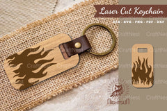 Fire Laser Cut Keychain Design Bundle - CraftNest - Digital Crafting and Art