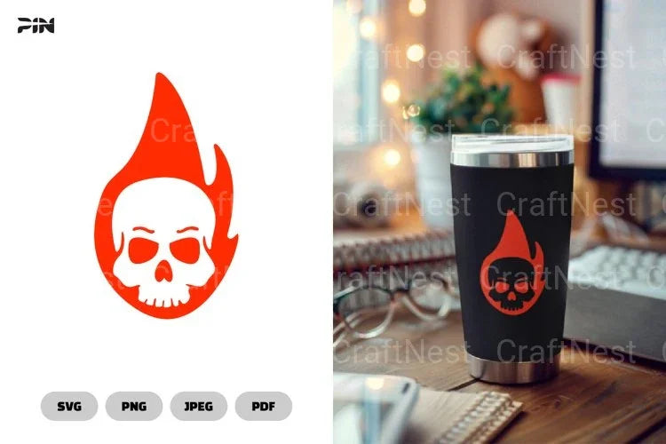 Fire Skull Tumbler SVG Bundle - CraftNest - Digital Crafting and Art
