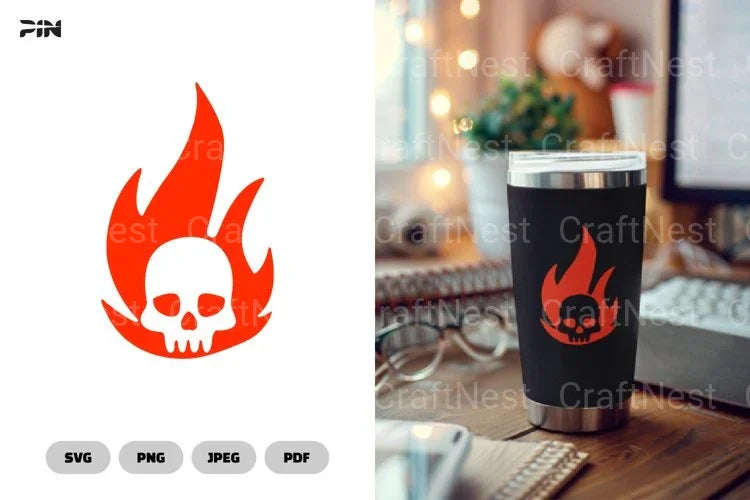 Fire Skull Tumbler Clipart Bundle - CraftNest - Digital Crafting and Art