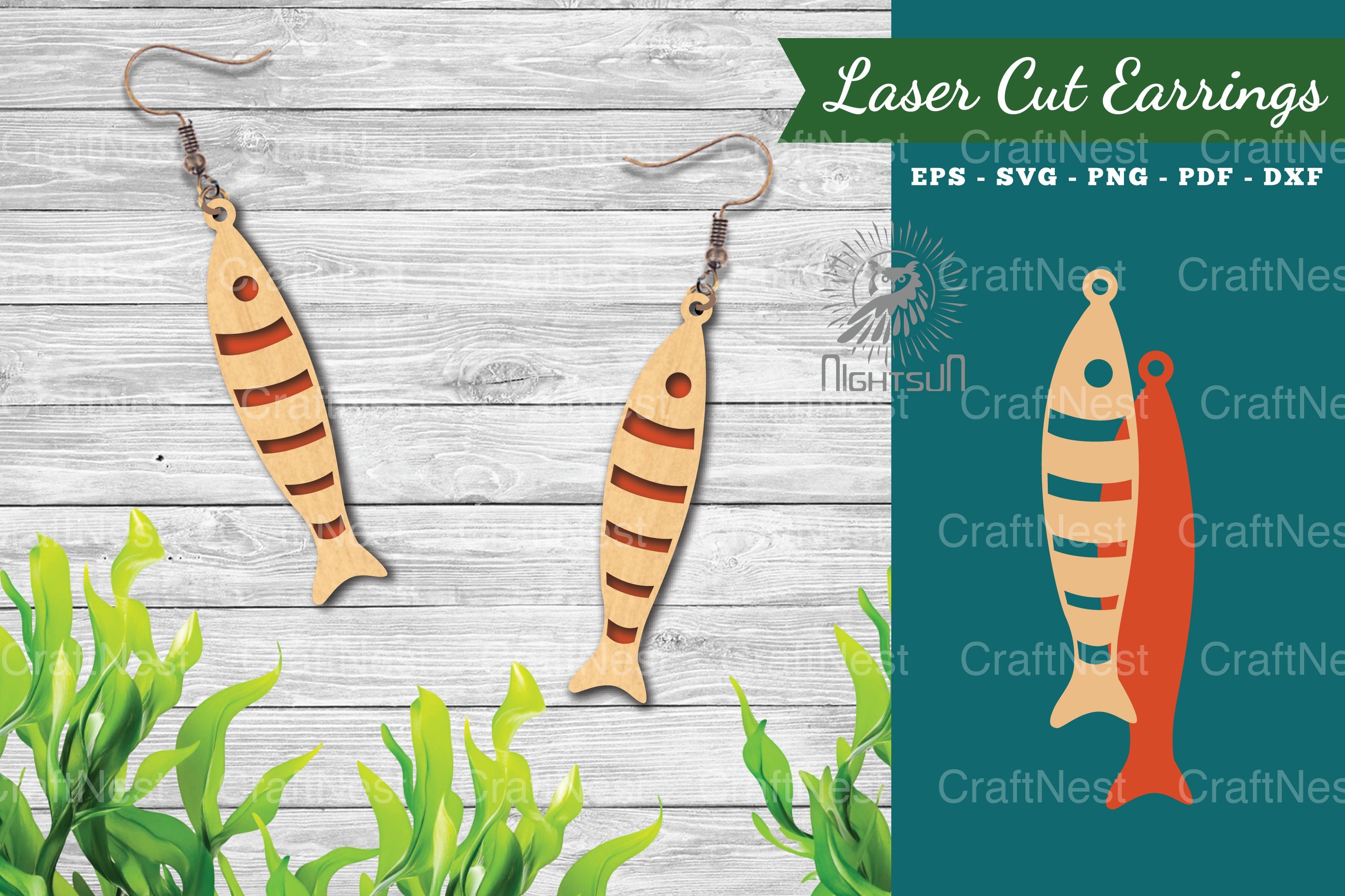 2600 Fish Laser Cut Earrings Design Bundle - CraftNest - Digital Crafting and Art