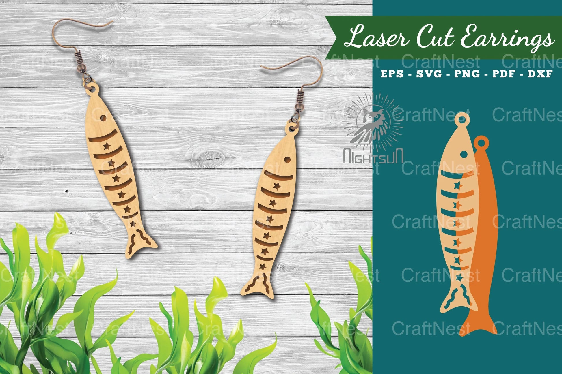 Fish Laser Cut Earrings Design Bundle - CraftNest - Digital Crafting and Art