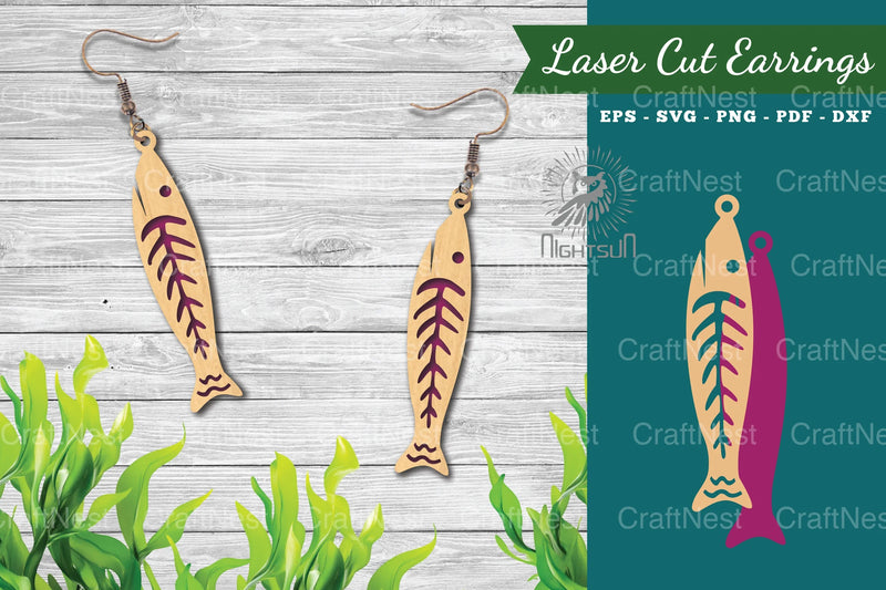 Fish Laser Cut Earrings Design Bundle - CraftNest - Digital Crafting and Art