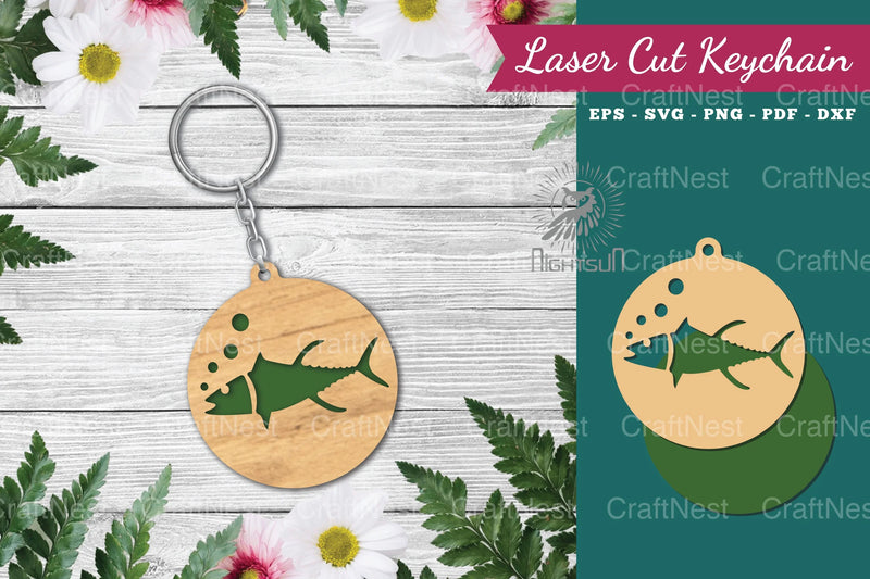 Fish Laser Cut Keychain Design Bundle - CraftNest - Digital Crafting and Art