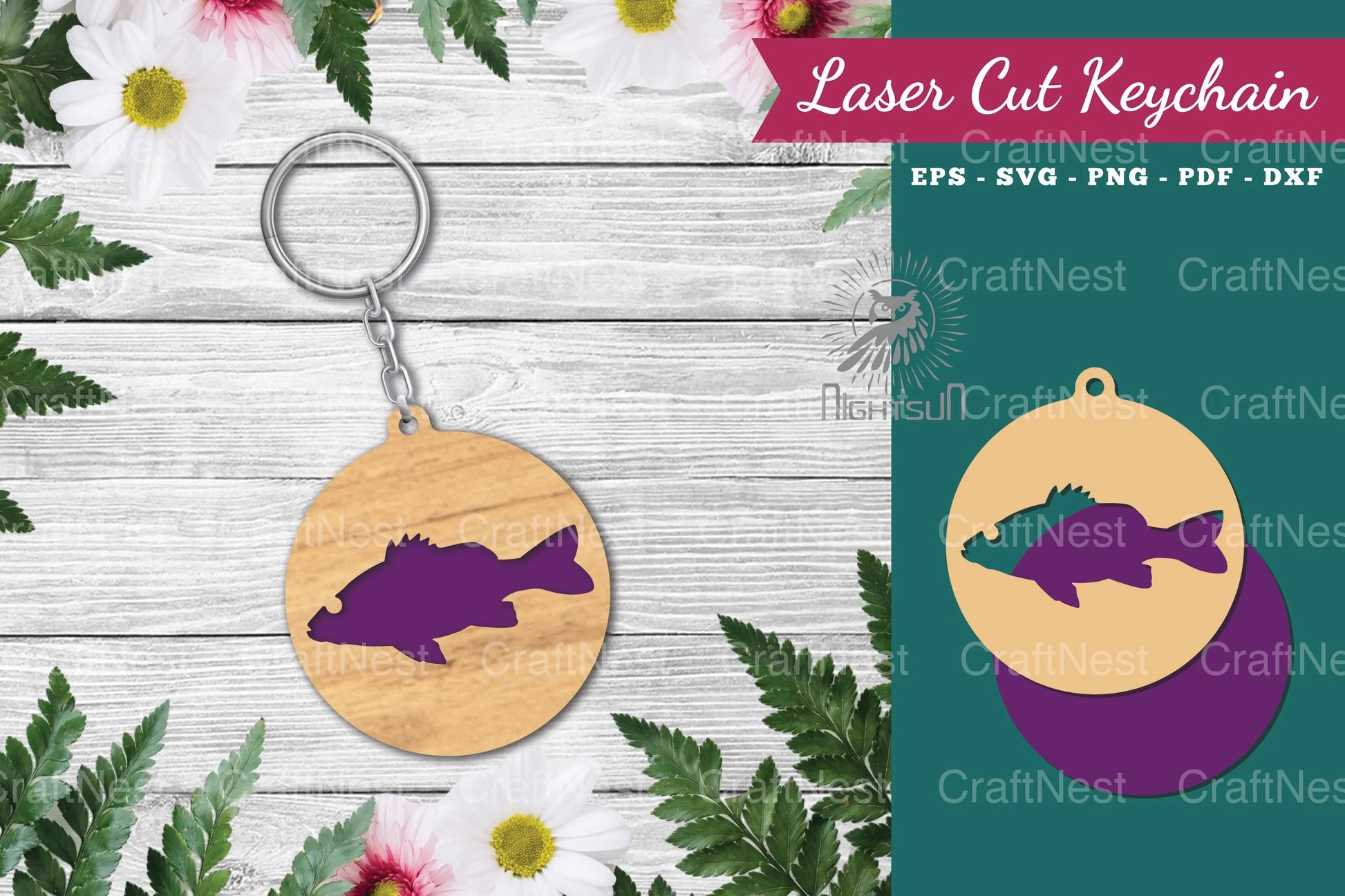 Fish Laser Cut Keychain Design Bundle - CraftNest - Digital Crafting and Art
