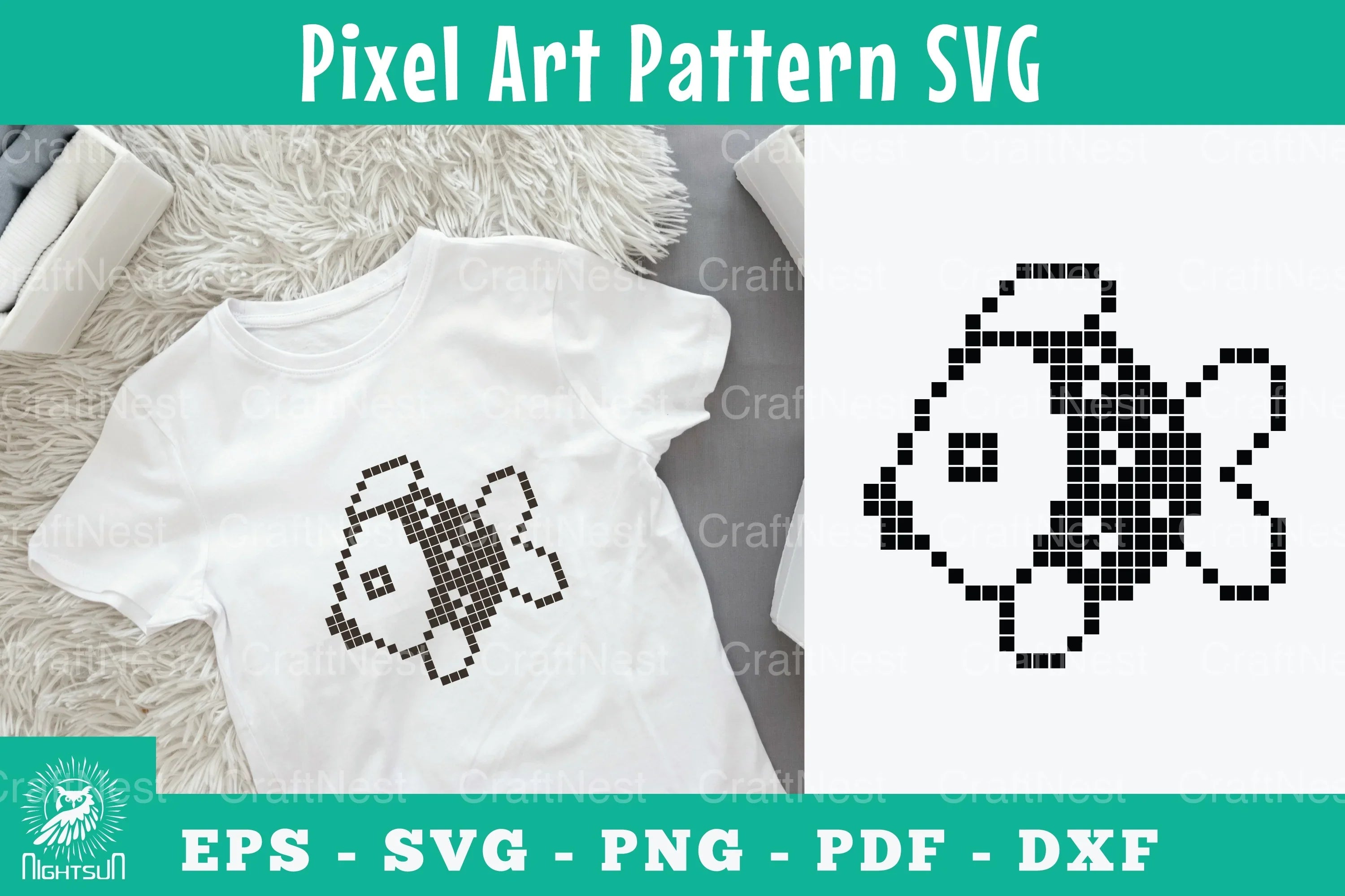 Fish Pixel Art Pattern Clipart Bundle