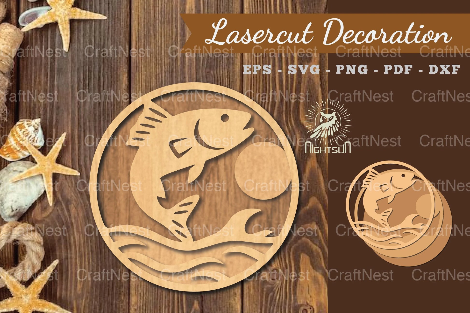 Fish Round Lasercut Decoration Clipart Bundle - CraftNest - Digital Crafting and Art