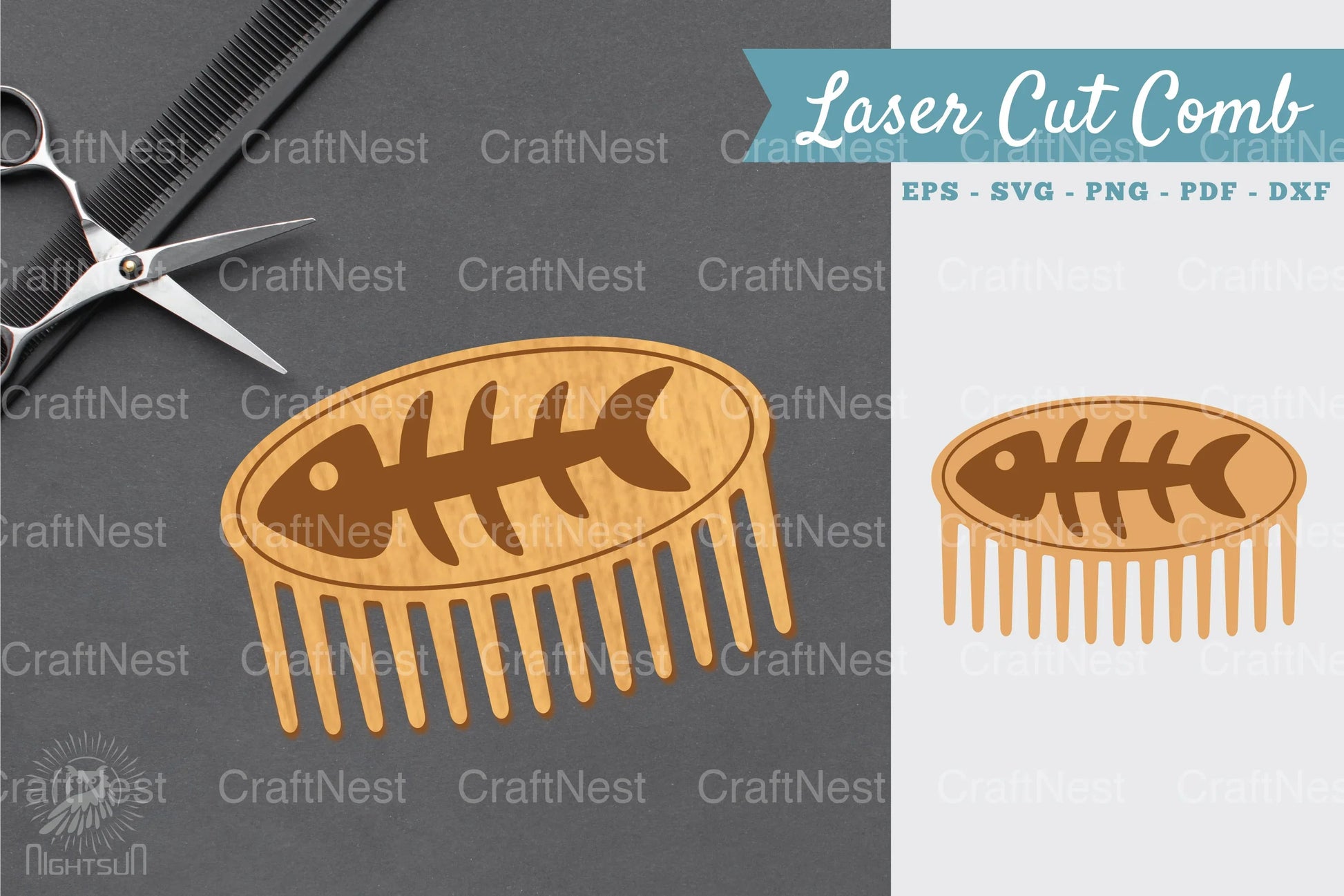 Fishbone Laser Cut Comb Clipart Bundle - CraftNest - Digital Crafting and Art