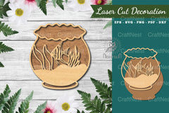 Fish in Bowl Laser Cut Decoration Clipart Bundle - CraftNest - Digital Crafting and Art