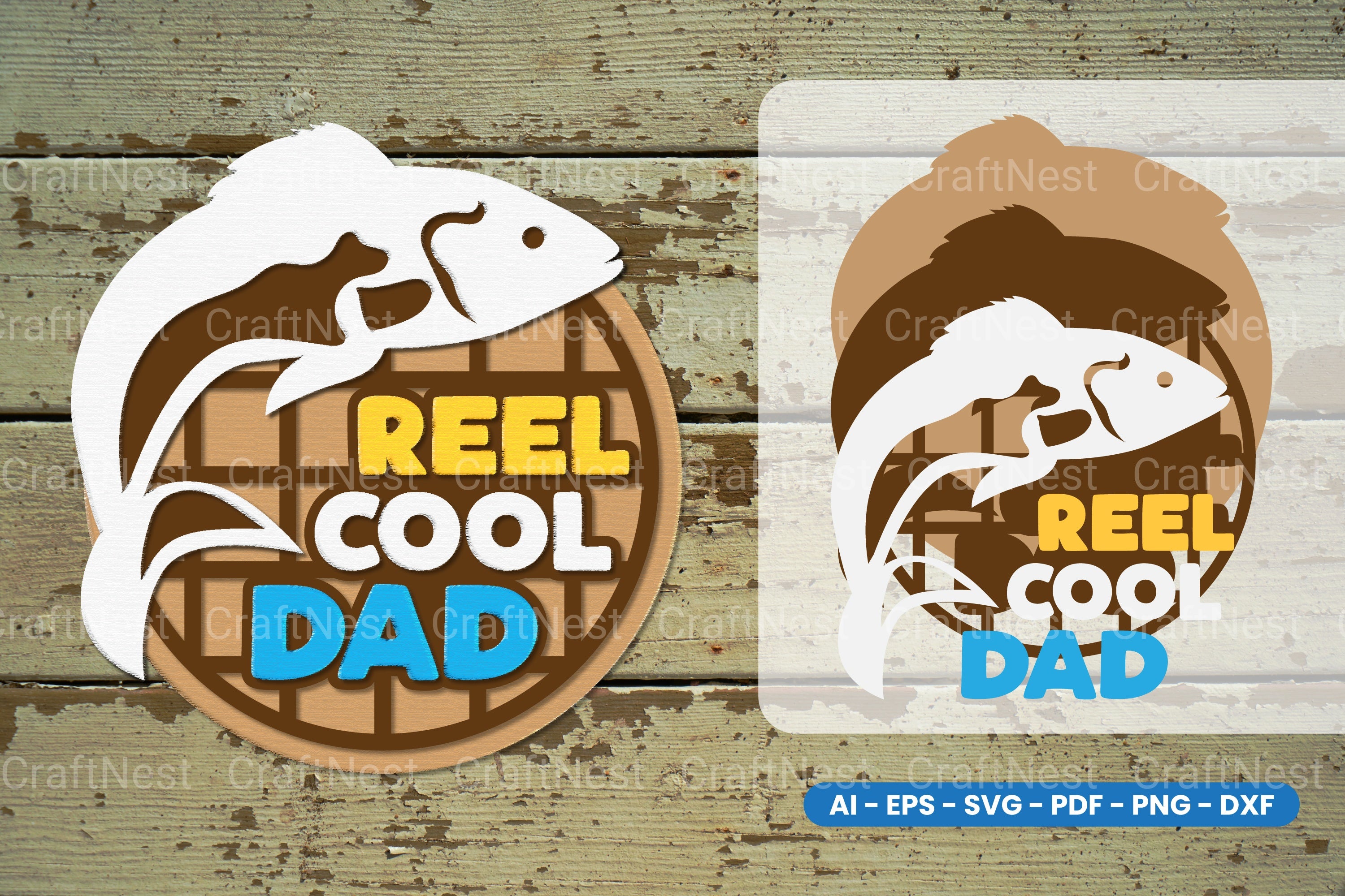 Fishing Dad Laser Cut SVG Clipart Bundle