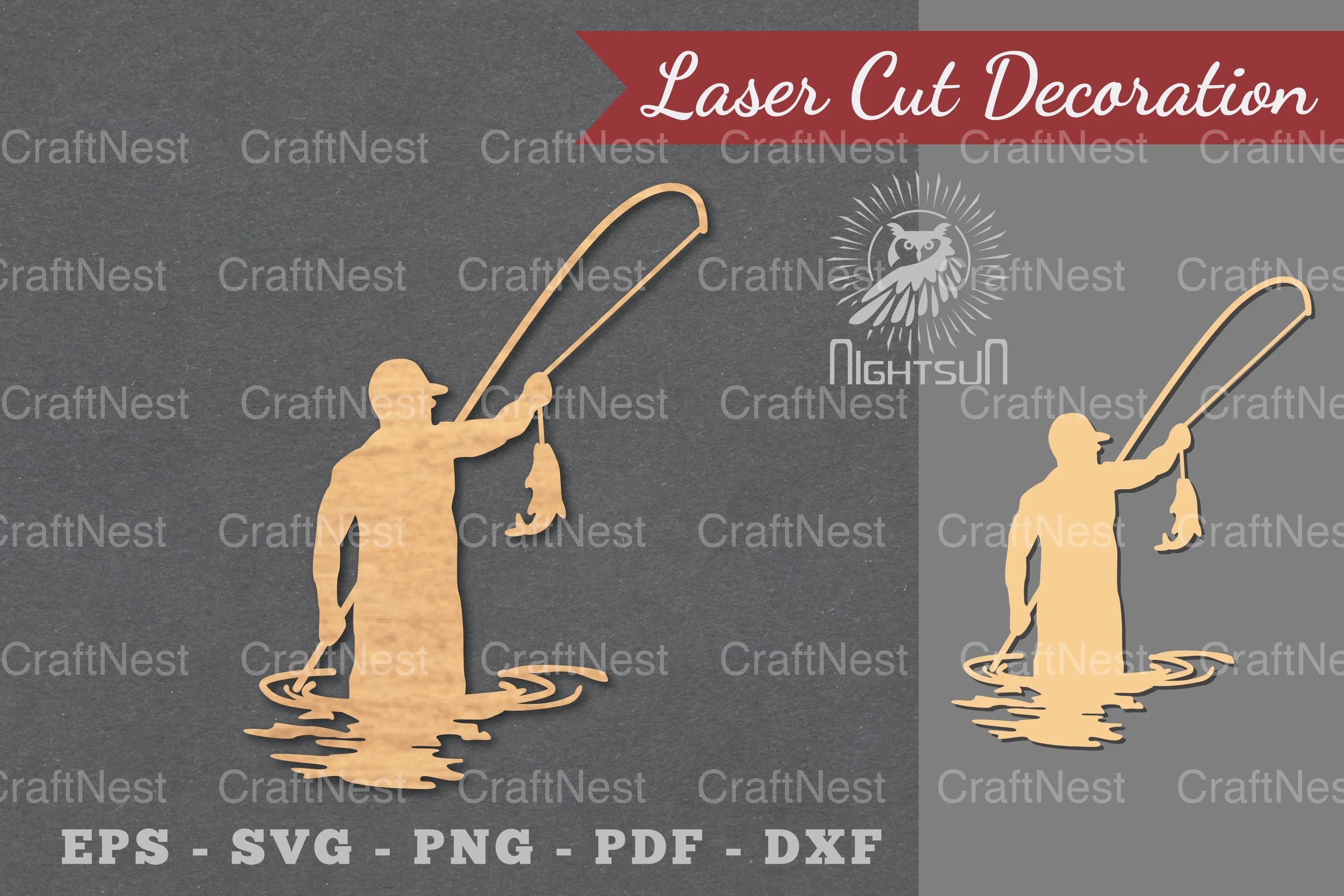 Fishing Laser Cut Decoration Clipart Bundle - CraftNest - Digital Crafting and Art