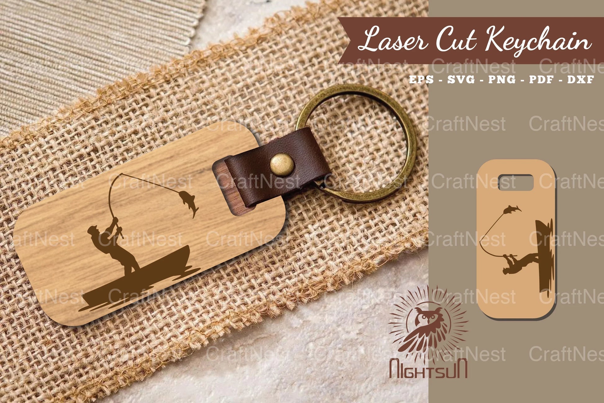 Fishing Laser Cut Keychain SVG Bundle - CraftNest - Digital Crafting and Art