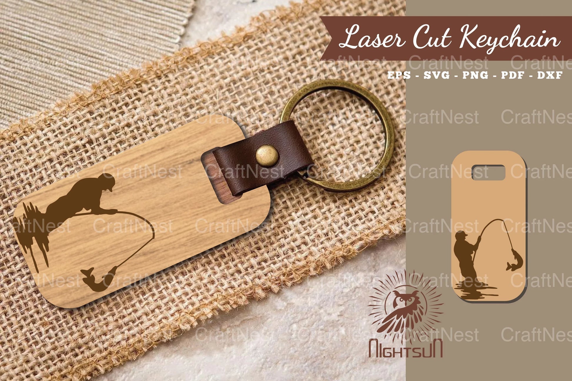 Fishing Laser Cut Keychain SVG Bundle - CraftNest - Digital Crafting and Art