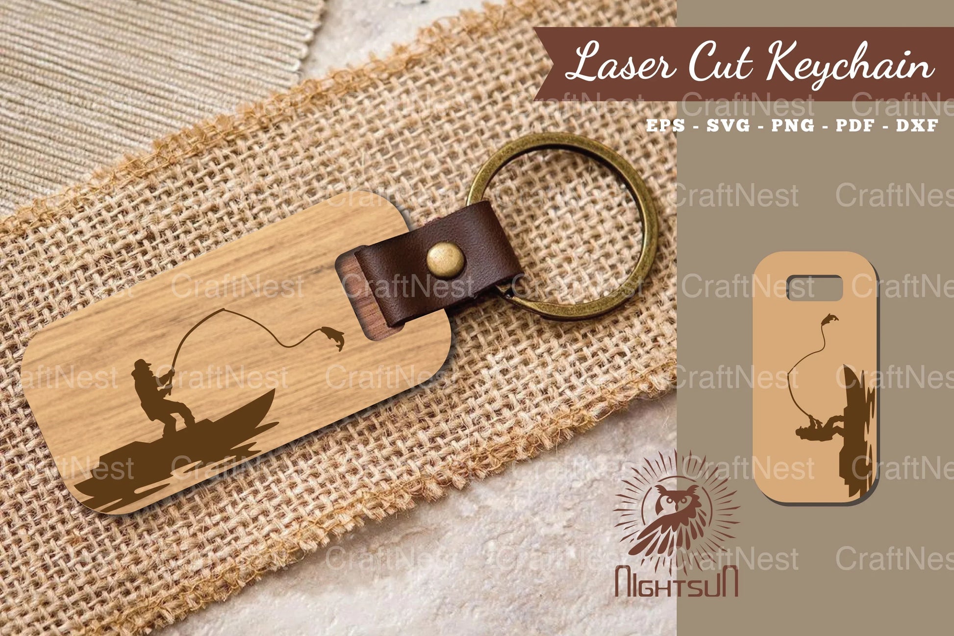 Fishing Laser Cut Keychain SVG Bundle - CraftNest - Digital Crafting and Art