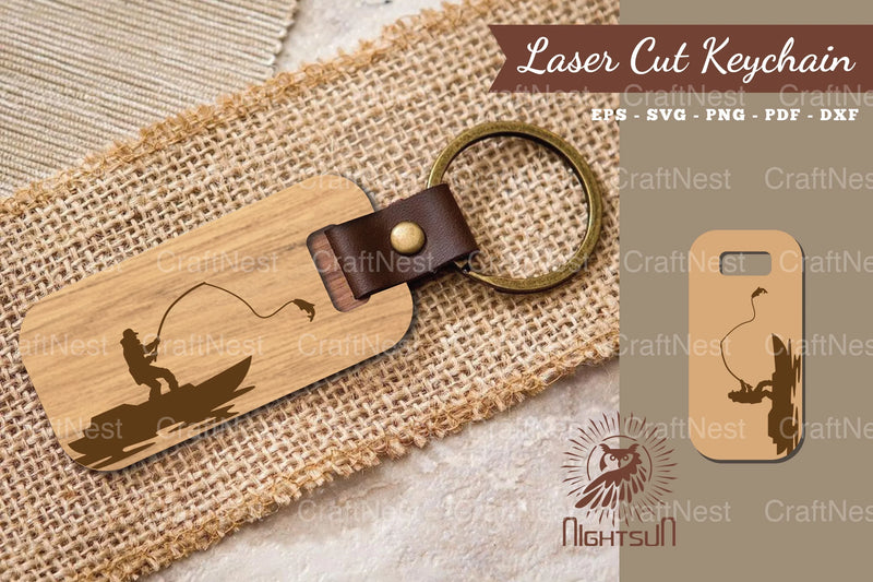 Fishing Laser Cut Keychain SVG Bundle - CraftNest - Digital Crafting and Art