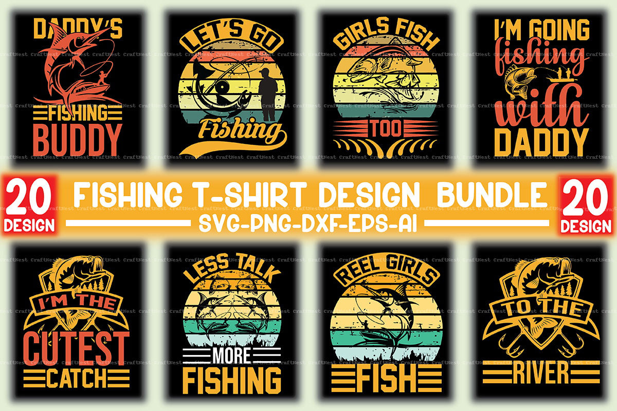 Fishing T-Shirt Design SVG Bundle