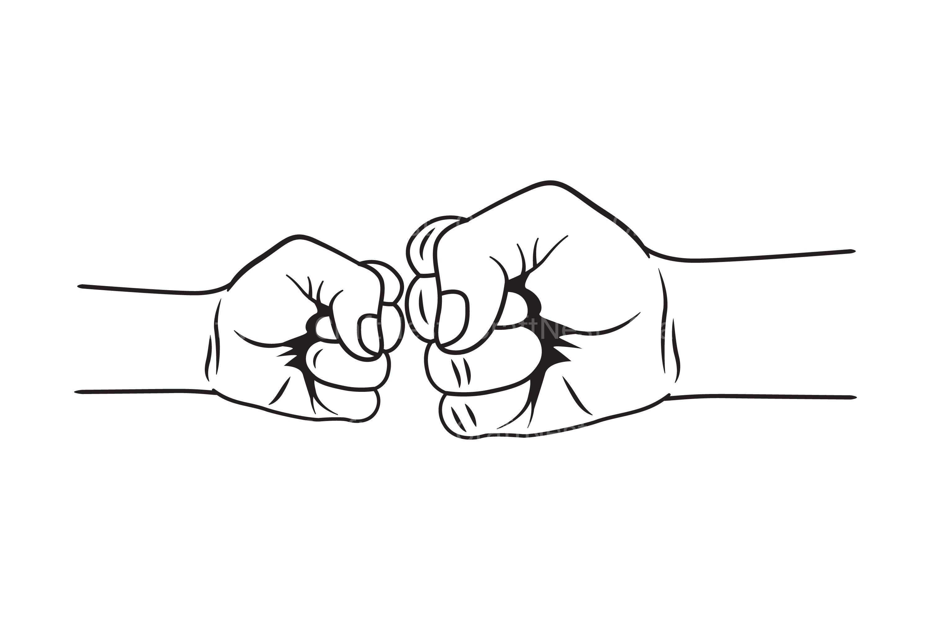 Fist Bump Fathers and Kids SVG Clipart Bundle