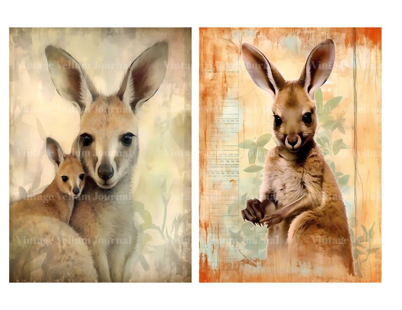 Baby Kangaroos Junk Journal Pages - CraftNest