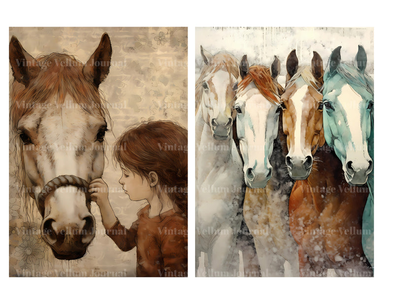 Horses Junk Journal Pages - CraftNest