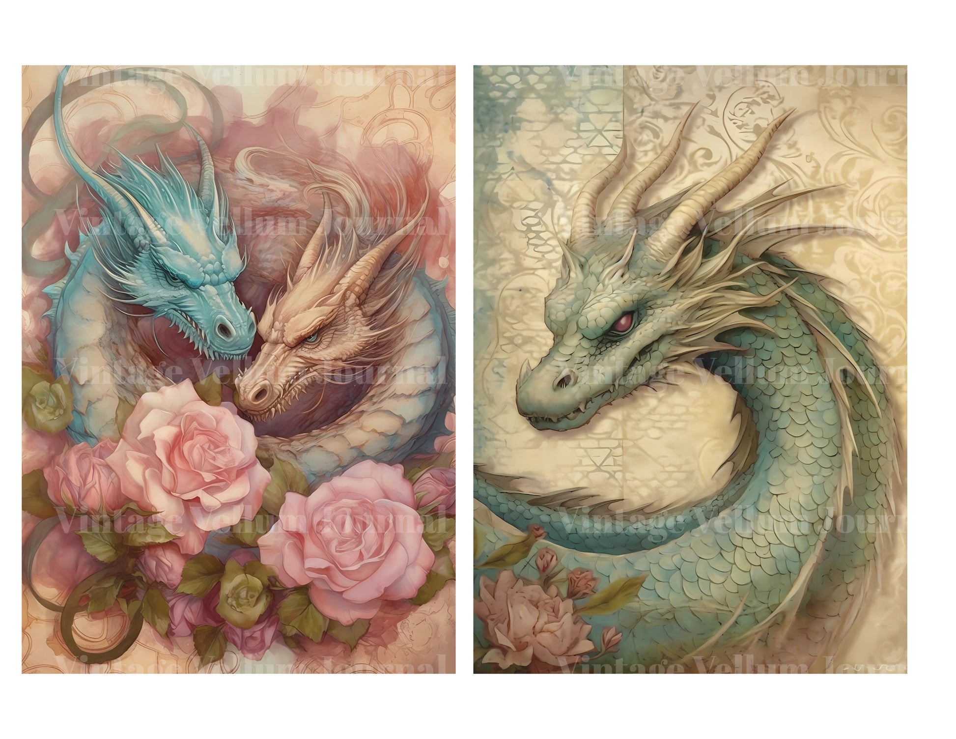 Love Dragons Junk Journal Pages - CraftNest