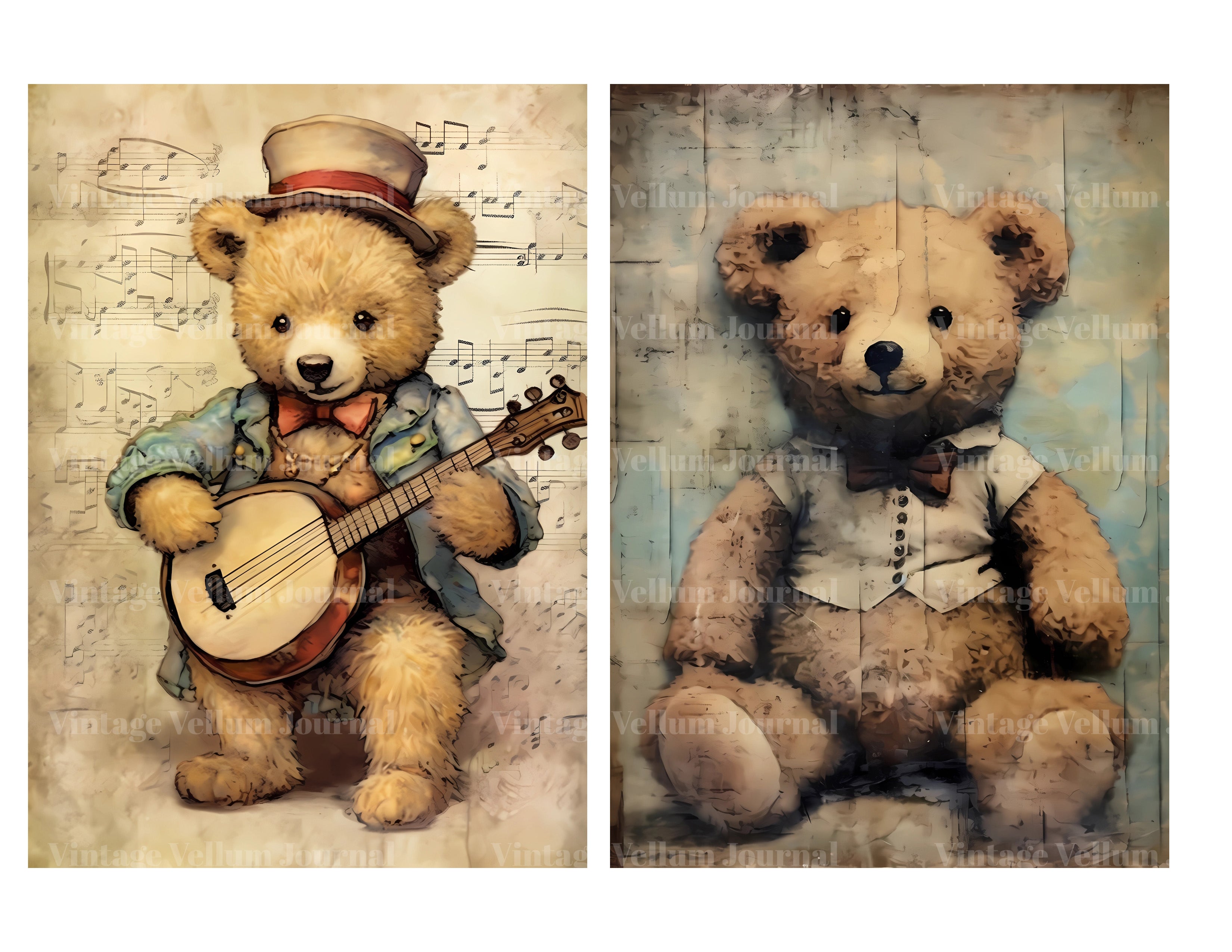 Teddy Bear Junk Journal Pages - CraftNest