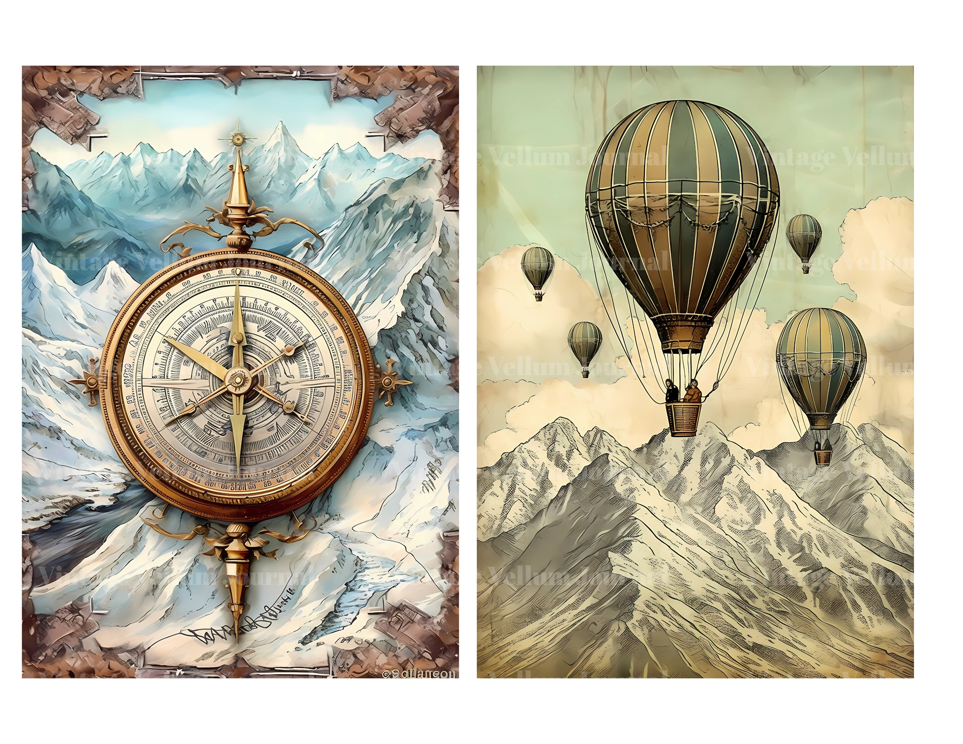 Steampunk Mountain World Junk Journal Pages - CraftNest