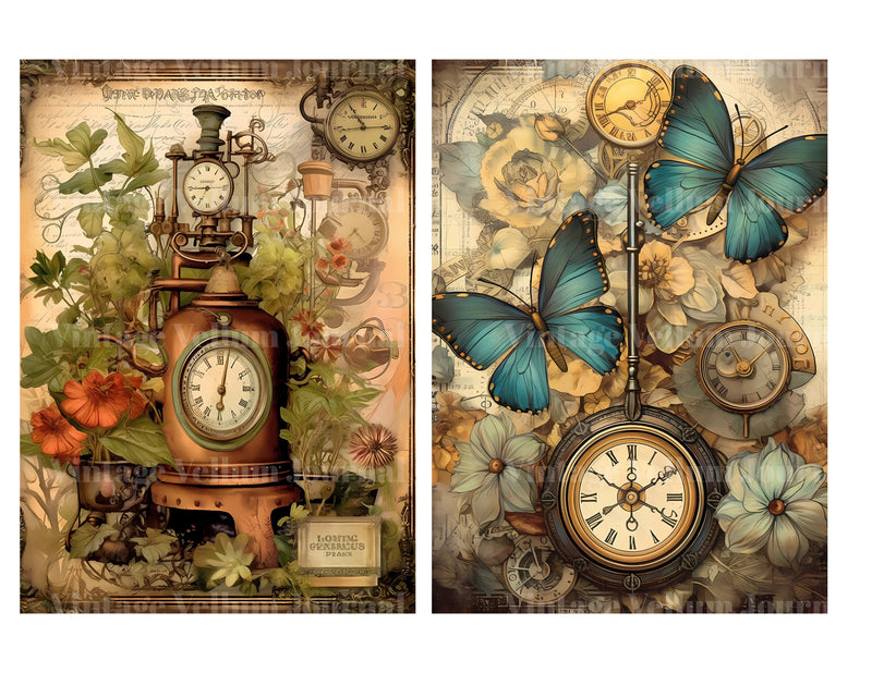 Steampunk Garden World Junk Journal Pages - CraftNest