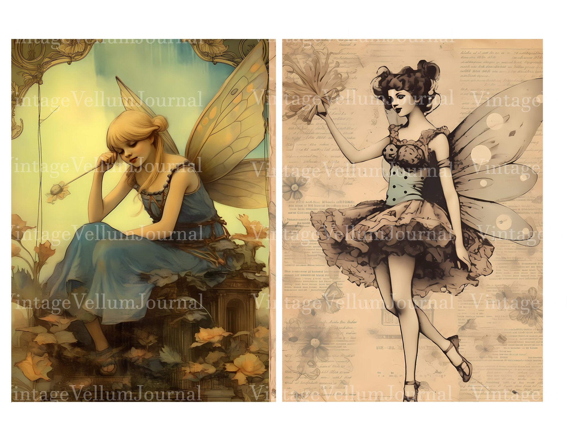 Comic Style Fairies Junk Journal Pages - CraftNest