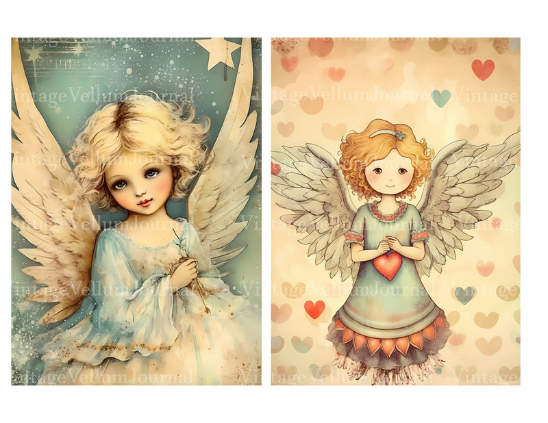 Cute Angels Junk Journal Pages - CraftNest