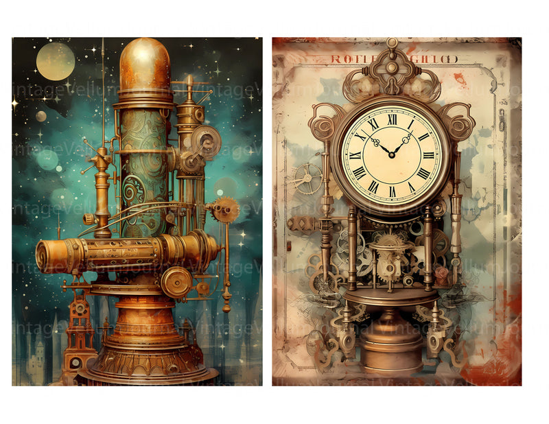 Steampunk Items Junk Journal Pages - CraftNest