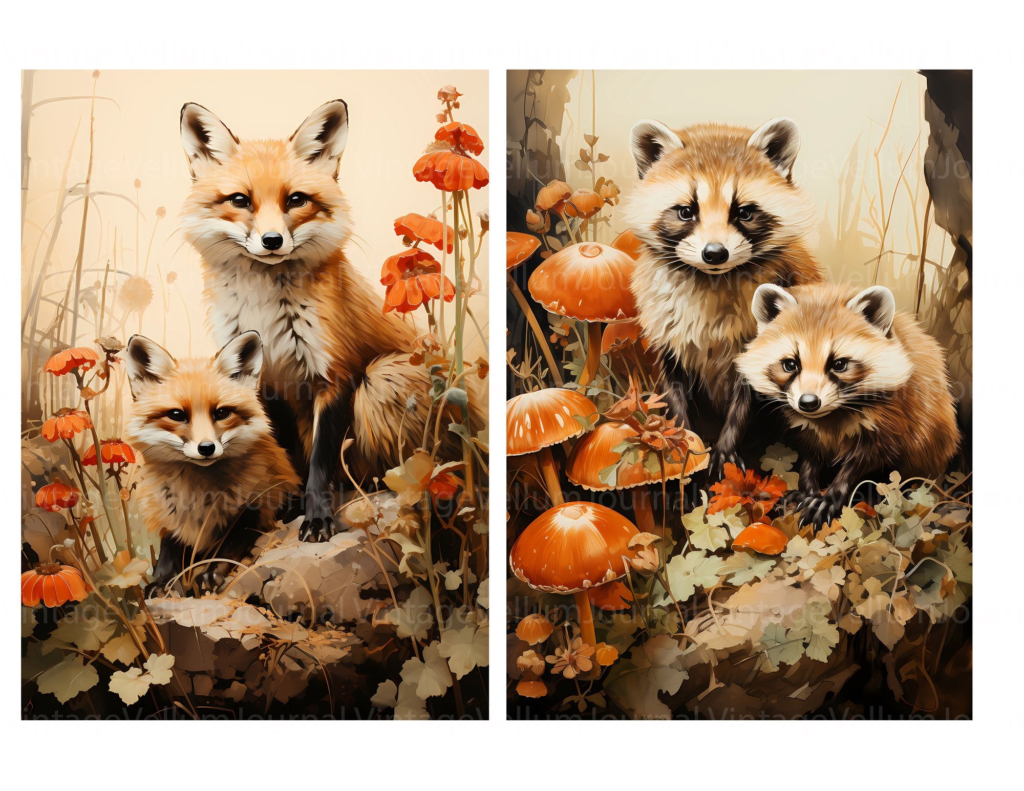 Fall Wildlife Junk Journal Pages - CraftNest