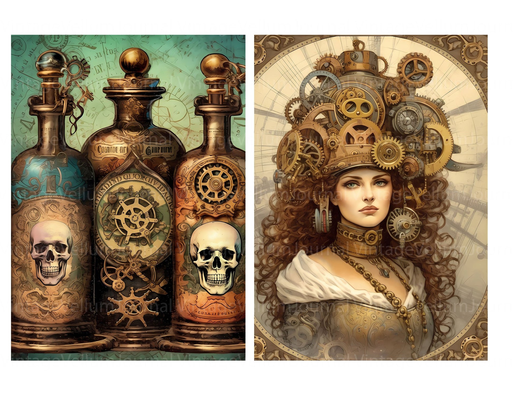 Steampunk Pirates Junk Journal Pages - CraftNest