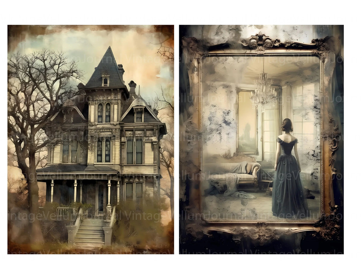 Haunted Mansions Junk Journal Pages