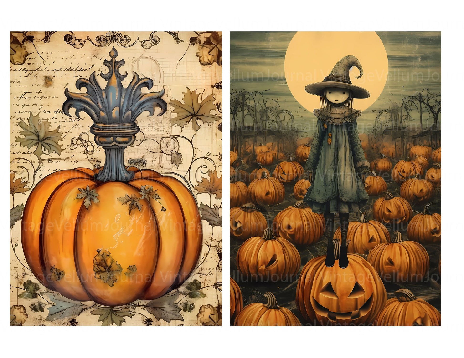 Pumpkin Spirits Junk Journal Pages - CraftNest