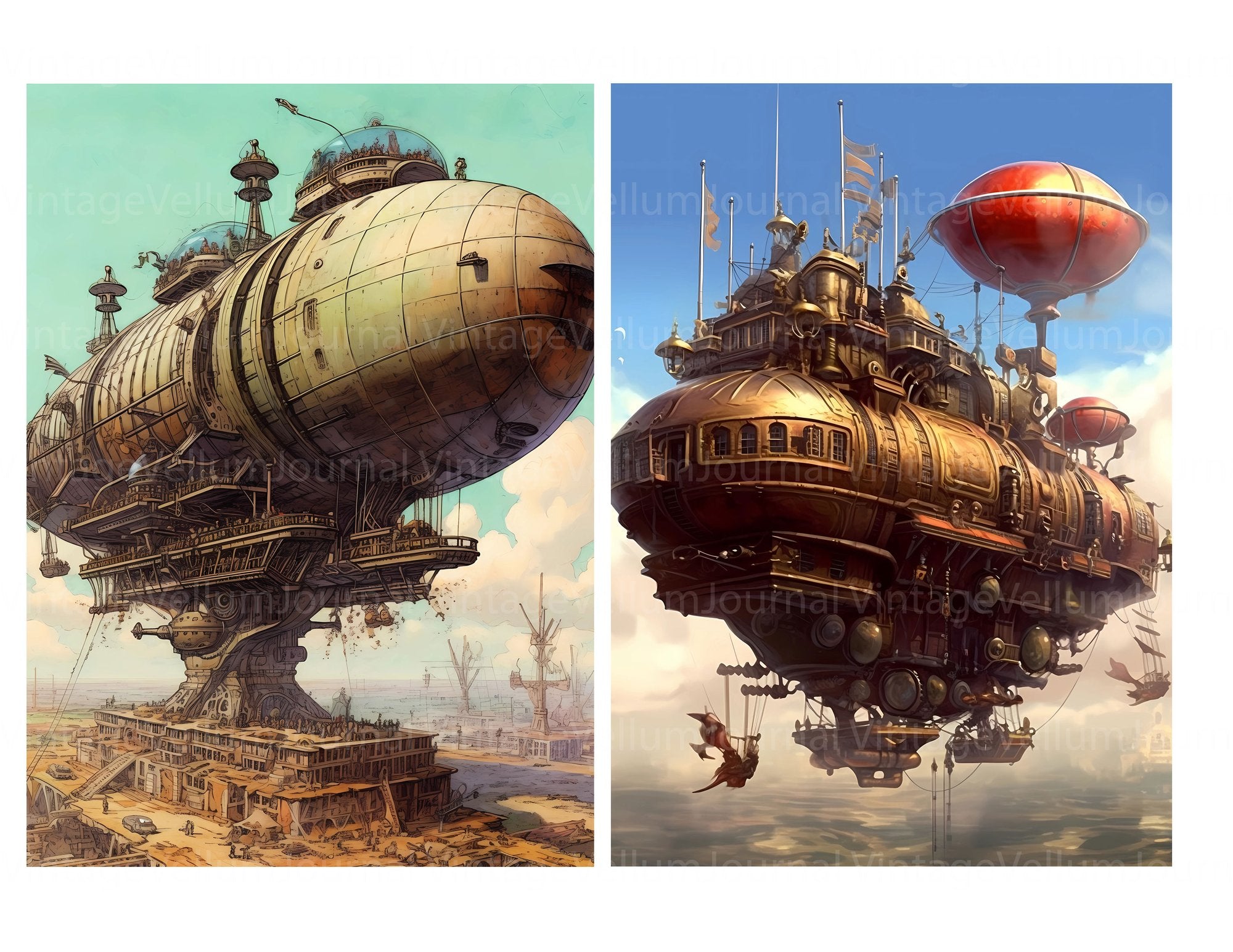 Steampunk Airship Junk Journal Pages - CraftNest