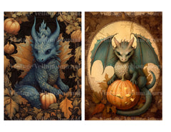 Halloween Dragons Junk Journal Pages - CraftNest