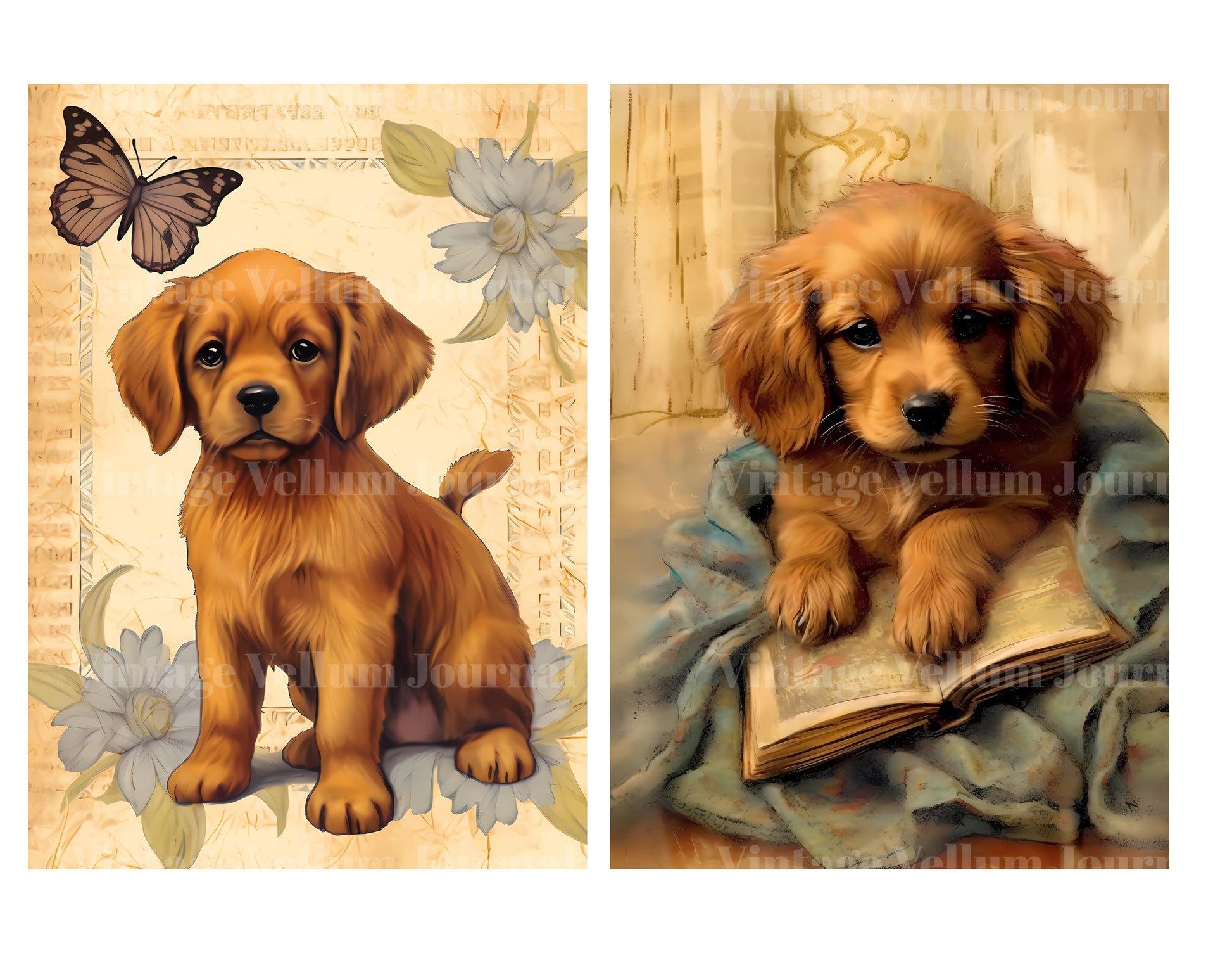 Puppy Parade Junk Journal Pages - CraftNest