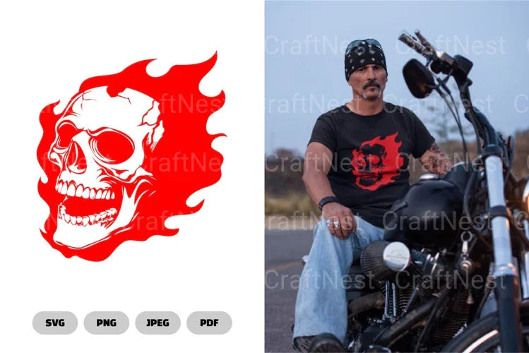 Flaming Skull SVG Bundle - CraftNest - Digital Crafting and Art