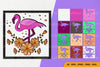 Flamingo with Flower Layered Papercut Clipart Bundle