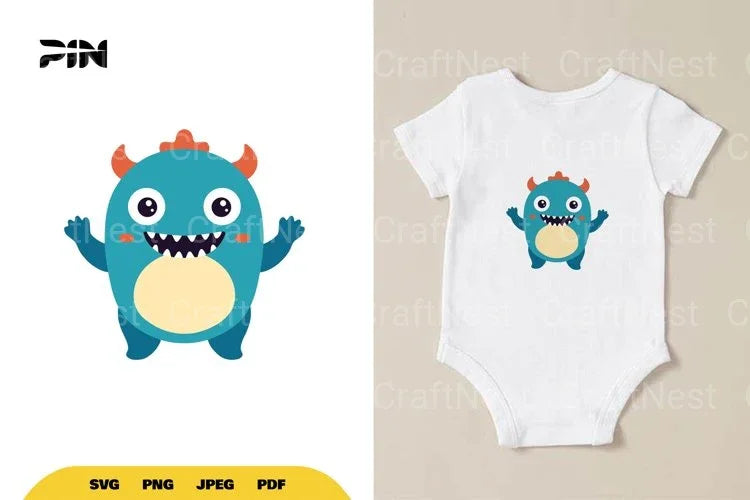 Flat Illustration Cute Monster Character Clipart Bundle - CraftNest - Digital Crafting and Art